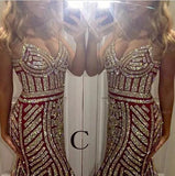 Luxurious Mermaid Spaghetti Straps V-Neck Sparkly Open Back Prom Dresses Party Dresses PH467