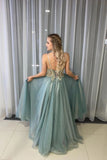 A Line Spagahetti Straps Sweetheart Beades Long Prom Dress Evening Dress P1463