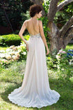 A-Line Chiffon High Neck Pink Beads Sleeveless Backless Floor-Length Prom Dresses uk PM885