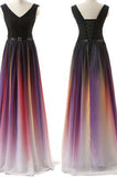 Gradient purple Prom Dresses,A-line long formal prom dress,new arrive evening dress 2017,BD2806