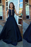 A Line Evening Dresses Sleeveless Party Dresses Evening Gowns Open Back Formal Gown PM643