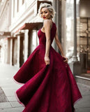 Charming Prom Dress High Low Prom Dress Maroon Prom Dress PM434