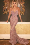 Mermaid Strapless Sweetheart Beads Sweep Train Floor-Length Wedding Dress PM362