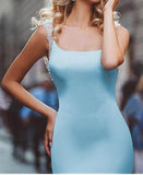 Elegant Amazing Beading Satin Scoop Mermaid Blue Backless Sleeveless Long Prom Dresses uk PH225