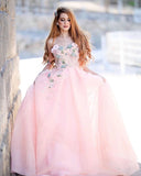 Princess Ball Gown Sweetheart Pink One Shoulder Prom Dress Quinceanera Dress P1334